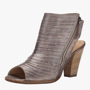 Paul Green Cayanne Peep Toe Metallic Booties Block Heel